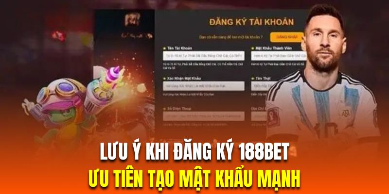 Hội viên đăng ký 188BET cần ưu tiên chọn mật khẩu mạnh