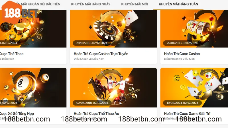188bet cung cấp các chương trình ưu đãi siêu hấp dẫn
