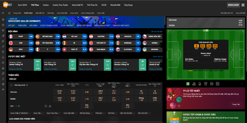 Sảnh cược thể thao 188Bet